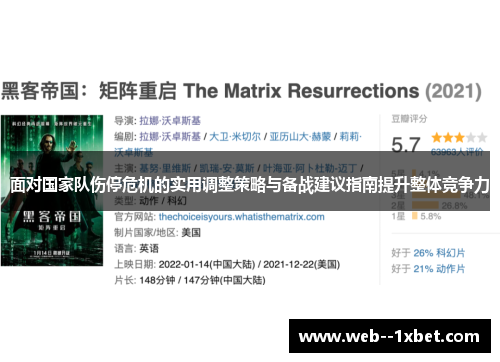 面对国家队伤停危机的实用调整策略与备战建议指南提升整体竞争力